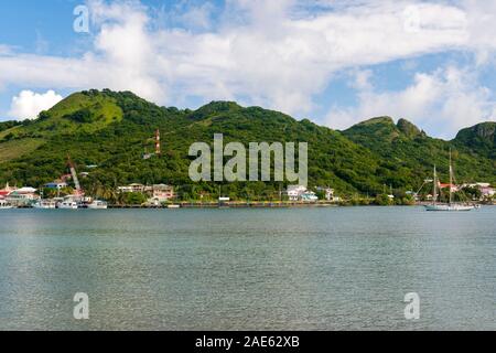 Blick auf Sintra von Santa Catalina Island in Kolumbien. Stockfoto