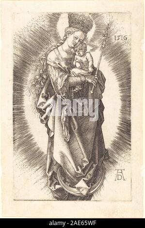 Die Jungfrau und Kind auf einem Halbmond mit einem Zepter und ein Sternenhimmel Krone; 1516 Datum Albrecht Dürer, die Jungfrau und das Kind auf einem Halbmond mit Zepter und Krone, 1516 Sternenhimmel Stockfoto