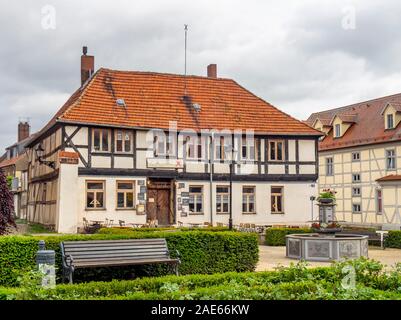 Exempel Gast Stuben Boutique-Hotel und Restaurant Holzrahmenbau in der historischen Altstadt Tangermünde Sachsen-Anhalt Deutschland Stockfoto