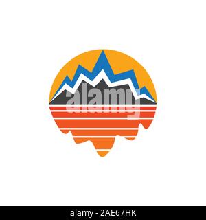 Sun Mountain shadow Meer Sonnenuntergang symbol Vektor Stock Vektor