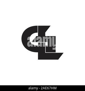 Schreiben gl verknüpft sich überlappende logo Vektor Stock Vektor