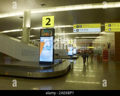 Gepäckausgabe Hall und gepäckkarussell am Flughafen. Flughafen Sheremetyevo, Russland - Mai 2019 Stockfoto