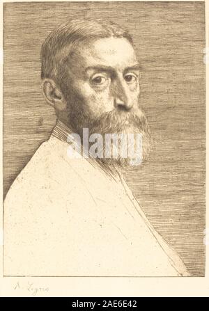 Das Porträt von Sir Edward John Poynter von Alphonse Legros zeigt Gesicht, Ausdruck und Oberkörper des Themas im illustrativen Porträtstil des frühen 20. Jahrhunderts. Stockfoto