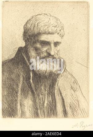 Studie eines alten Mannes (Etude de vieillard) Alphonse Legros, Studie eines alten Mannes (Etude de vieillard) Stockfoto