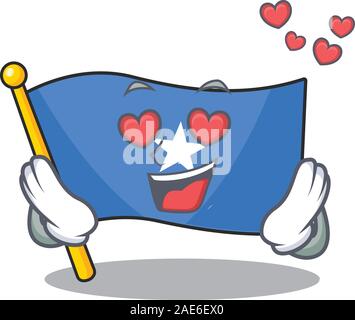 Falling In Love Happy cute Flagge Somalia cartoon Design Stock Vektor