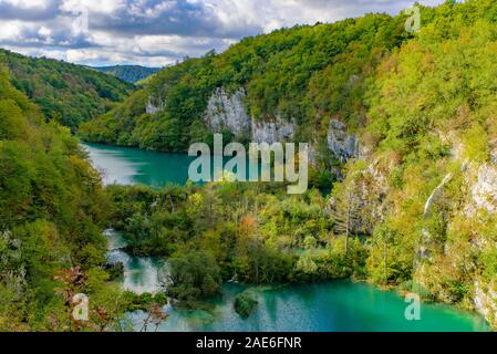 Unteren Seen Canyon des Nationalpark Plitvicer Seen (Plitvička Jezera), ein Nationalpark in Kroatien Stockfoto