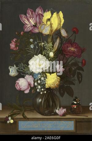 Die Zustellung der Blumen in einer Glasvase; 1621 Datum Ambrosius Bosschaert, Die Zustellung der Blumen in einer Glasvase, 1621 Stockfoto