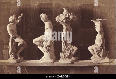 Vier Statuen; circa 1868 Datum Adolphe Terris, vier Statuen, c 1868 Stockfoto