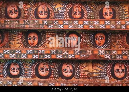 Äthiopien, Amhara-region, Gondar, dabre Berhan Selassie Kirche, Inside, Engel Decken Stockfoto