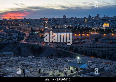 Sonnenuntergang auf jerusalem Stockfoto