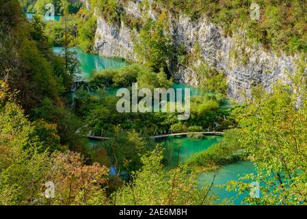 Unteren Seen Canyon des Nationalpark Plitvicer Seen (Plitvička Jezera), ein Nationalpark in Kroatien Stockfoto