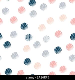 Hand gezeichnet Polka Dot nahtlose Muster. Stock Vektor