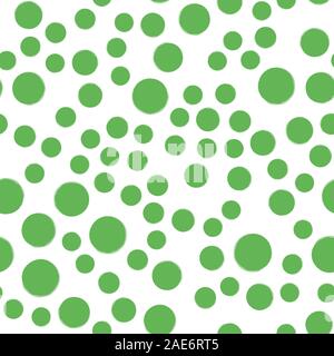 Nahtlose Green Dot Pattern. Hand gemalte Kreise. Stock Vektor