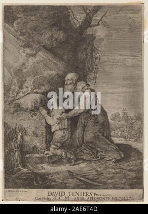 Opferung Isaaks Andreas Altomonte, nachdem David Teniers der Jüngere, Opfer Isaaks Stockfoto