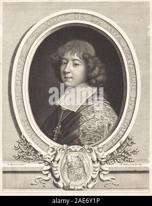 Kardinal de Bouillon; 1665 Datum Antoine Masson nach Nicolas Mignard, Kardinal de Bouillon, 1665 Stockfoto