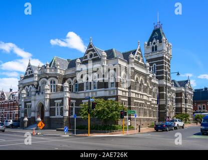 Dunedin Gerichte (1902) befindet sich in einem historischen Gebäude in Dunedin, Neuseeland. Stockfoto