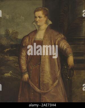 Porträt 'Irene di Spilimbergo', um 1560, Assistentin Tizians, möglicherweise von Gian Paolo Pace begonnen, Darstellung der jungen Frau, italienische Malerei der Renaissance, detaillierte Gesichtszüge, Kleidung, figürliche Komposition. Stockfoto