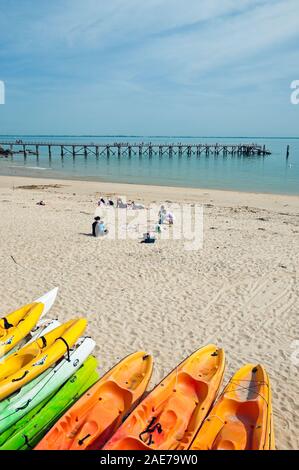 Plage des Dames Strand, Bois de La Chaise, die Insel Noirmoutier (Ile de Noirmoutier), Vendee (85), Region Pays-de-la-Loire, Frankreich. Stockfoto