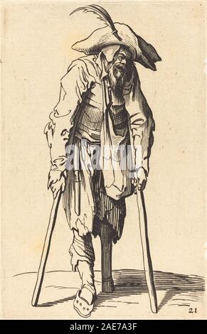 Bettler mit Holzbein nach Jacques Callot, Bettler mit Holzbein Stockfoto