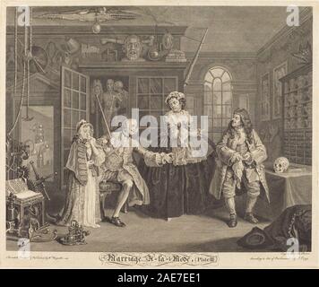 Ehe à la Mode: pl. 3; 1745 Datum Bernard Baron nach William Hogarth, Ehe a la Mode-pl 3, 1745 Stockfoto