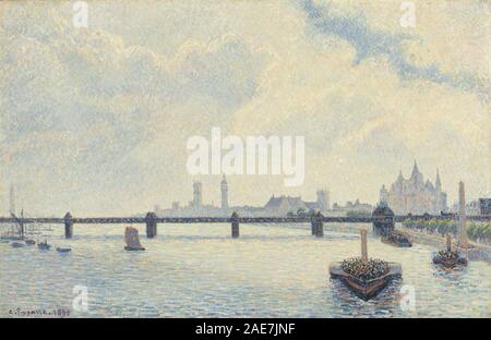 Charing Cross Bridge, London; 1890 Datum Camille Pissarro, Charing Cross Bridge, London, 1890 Stockfoto