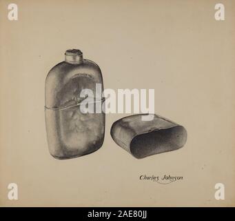 Zinn Flasche; circa 1940 Datum Charles Johnson, Zinn Flasche, c 1940 Stockfoto