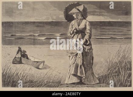 Am Strand - Zwei sind Unternehmen, drei sind keine; veröffentlicht 1872 Nach Winslow Homer, am Strand - Zwei sind Unternehmen, drei sind Keine, veröffentlicht 1872 Stockfoto