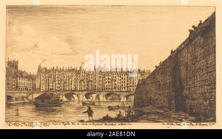 Le Pont-au-ändern, Paris, Vers 1784; 1855 Datum Charles Meryon nachdem Victor Jean Nicolle, Le Pont-au-ändern, Paris, Vers 1784, 1855 Stockfoto