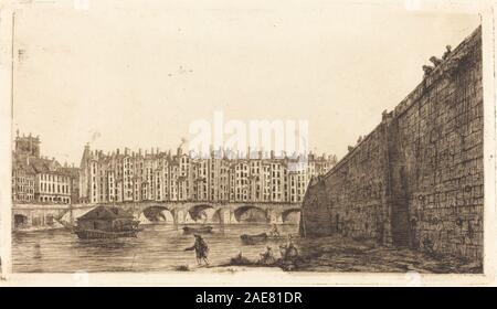 Le Pont-au-ändern, Paris, Vers 1784; 1855 Datum Charles Meryon nachdem Victor Jean Nicolle, Le Pont-au-ändern, Paris, Vers 1784, 1855 Stockfoto