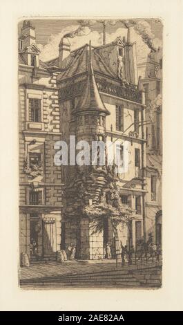 Tourelle, Rue de la Tixeranderie; 1852 Datum Charles Meryon, Tourelle, Rue de la Tixeranderie, 1852 Stockfoto