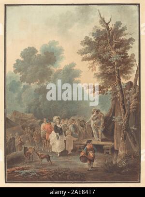 Foire de Dorf; 1788 Charles-Melchior Descourtis Datum nach Nicolas Antoine Taunay, Foire de Village, 1788 Stockfoto