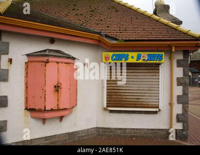 Die britischen Badeort Attraktion im Winter gesperrt Stockfoto