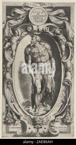 Der hl. Johannes der Täufer; 1591 Datum Cherubino Alberti nach Michelangelo, der hl. Johannes der Täufer, 1591 Stockfoto