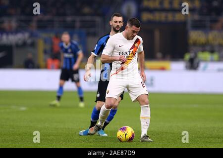 Mailand, Italien. 6. Dezember 2019. Italienische Serie A FC Internazionale vs As Roma. Jordan Veretout der AS Roma. Stockfoto