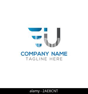 Erste EU-Brief verknüpft Logo. Creative Brief EU-modernen Business Logo Vektor Vorlage. Erste EU-Logo Template Design Stock Vektor