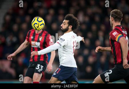 Bournemouth, UK. 07 Dez, 2019. Mohamed Salah von Liverpool in der Premier League Match zwischen London und Liverpool an der Goldsands Stadion, Bournemouth, England am 7. Dezember 2019. Foto von Andy Rowland. Credit: PRiME Media Images/Alamy leben Nachrichten Stockfoto