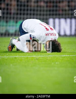 Bournemouth, UK. 07 Dez, 2019. Mohamed Salah von Liverpool feiert sein Ziel während der Premier League Match zwischen London und Liverpool an der Goldsands Stadion, Bournemouth, England am 7. Dezember 2019. Foto von Andy Rowland. Credit: PRiME Media Images/Alamy leben Nachrichten Stockfoto