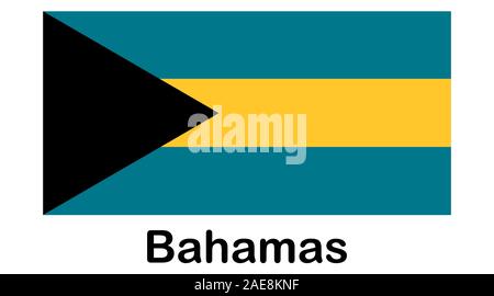 Bahamas Flagge für Independence Day und Infografik Stock Vektor