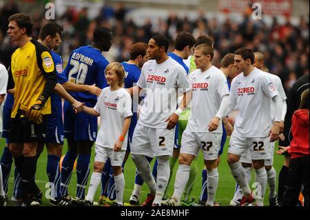 6. Februar 2011 - NPower Meisterschaft Fußball - Swansea Vs Cardiff - Fotograf: Paul Roberts/OneUpTop/Alamy. Stockfoto