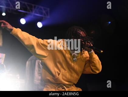 Dezember 7, 2019, Norfolk, Virginia, USA: CHEIF KEEF kommt zu dem Chartway Arena in der Old Dominion University, Norfolk, Virginia auf 6 Decemberr 2019. (Bild: © Jeff Moore/ZUMA Draht) Stockfoto