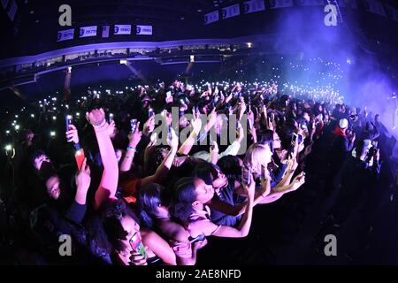 Dezember 6, 2019, Norfolk, Virginia, USA: CHEIF KEEF kommt zu dem Chartway Arena in der Old Dominion University, Norfolk, Virginia auf 6 Decemberr 2019. (Bild: © Jeff Moore/ZUMA Draht) Stockfoto