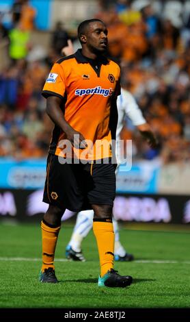 WOLVERHAMPTON, VEREINIGTES KÖNIGREICH, 28. AUGUST 2010: Wölfe vorwärts Sylvan Ebanks-Blake während der Premiership Übereinstimmung zwischen Wolverhampton Wanderers und Newcastle United an Molineux, Wolverhampton, Vereinigtes Königreich. Fotograf: Paul Roberts/OneUpTop/Alamy. Stockfoto