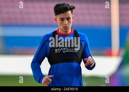 30. November 2019, DW Stadium, Wigan, England; Sky Bet Meisterschaft, Wigan Athletic v Lesen: Tom Mcintyre (16) Lesen Aufwärmen: Simon Whitehead/News Bilder Stockfoto