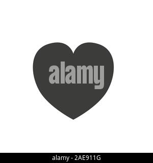 Herz Symbol Vektor. Die vollkommene Liebe Symbol. Valentinstag Zeichen, Emblem auf weißem Hintergrund mit Schatten isoliert, Flacher Stil für Grafik- und Webdesign Stock Vektor