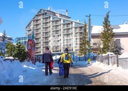 Borovets, Bulgarien - Januar 30, 2017: Winter Skigebiet Borovets und Hotel Rila Stockfoto