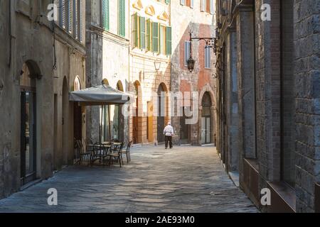 Verdrehte Straßen von Siena, Toskana, Italien Stockfoto