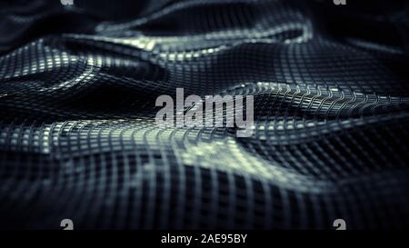 Elegante, dunkle, metallische Gitter Hintergrund. Ideal als web design Header Image. Stockfoto