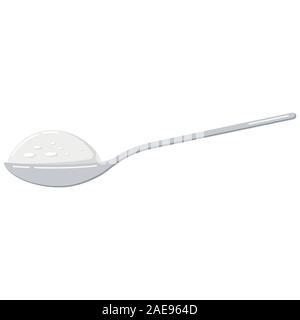Salz in Löffel Vector Illustration auf weißem Hintergrund. Stock Vektor