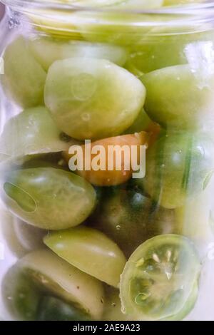 Frische organische grüne Tomaten Stockfoto