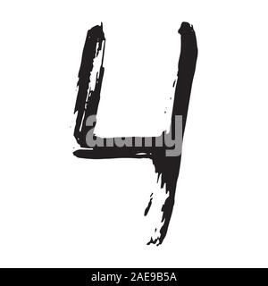 Zahlen mit einem Pinsel gemalt. Isoliert Abbildung Stock Vektor